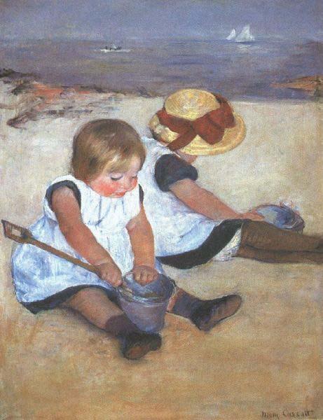 Mary Cassatt Children on the Beach oil painting image